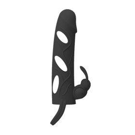 Funda alargadora para pene con vibrador para clítoris