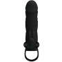 Funda alargadora para pene con vibrador para clítoris frontal