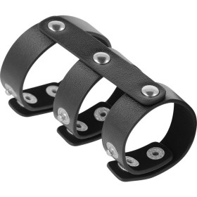ANILLO DOBLE PENE Y TESTICULOS AJUSTABLE LEATHER por sólo 15,96 €