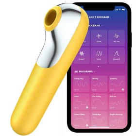 SATISFYER DUAL LOVE VIBRADOR Y SUCCIONADOR CON AIRE PULSADO AMARILLO por sólo 47,96 €
