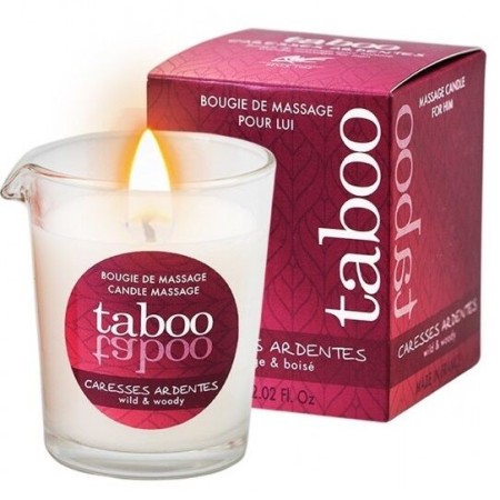 TABOO VELA DE MASAJE PARA ÉL CARESSES ARDENTES AROMA HELECHO por sólo 11,96 €
