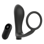 ANILLA PENE CON PLUG ANAL CONTROL REMOTO NEGRO RECARGABLE