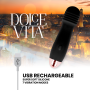 DOLCE VITA VIBRADOR RECARGABLE TRES NEGRO 10 VELOCIDADES por sólo 19,96 €