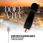 DOLCE VITA VIBRADOR RECARGABLE TRES NEGRO 10 VELOCIDADES