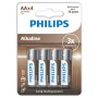 PHILIPS ALKALINE PILA AA LR6 BLISTER*4 por sólo 2,00 €