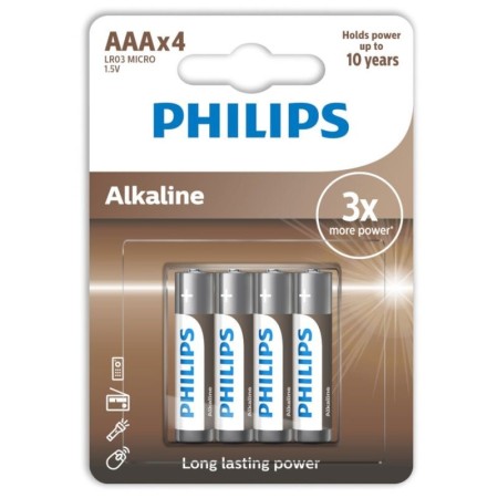 PHILIPS ALKALINE PILA AAA LR03 BLISTER*4