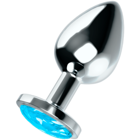 PLUG ANAL ACERO CON CRISTAL AZUL L por sólo 11,96 €