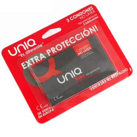 UNIQ FREE ARO PROTECTOR PRESERVATIVO SIN LATEX  3UDS por sólo 7,92 €