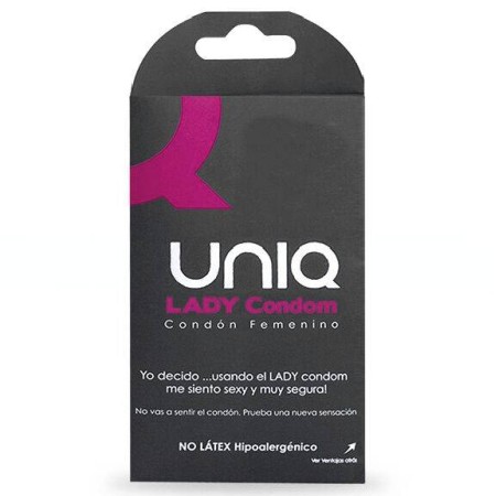 UNIQUE CONDOM FEMENINO CON LIGUERO SIN LATEX 3UDS