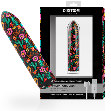 CUSTOM BULLETS BALA RECARGABLE SKULL 10 INTENSIDADES por sólo 23,96 €