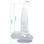BAILE DILDO REALISTICO CON VENTOSA Y TESTICULOS 16.7 CM TRANSPARENTE por sólo 13,56 €