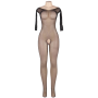 QUEEN LINGERIE BODYSTOCKING MANGA LARGA CON BRILLANTES S-L