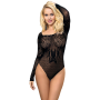 QUEEN LINGERIE LONG SLEEVE TEDDY S-L