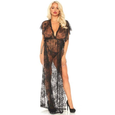 LEG AVENUE SET DOS PIEZAS BATA DE ENCAJES Y TANGA XL por sólo 35,19 €