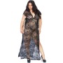 LEG AVENUE PEIGNOIR LARGO BORDADOS FLORALES 1X-2X por sólo 39,19 €