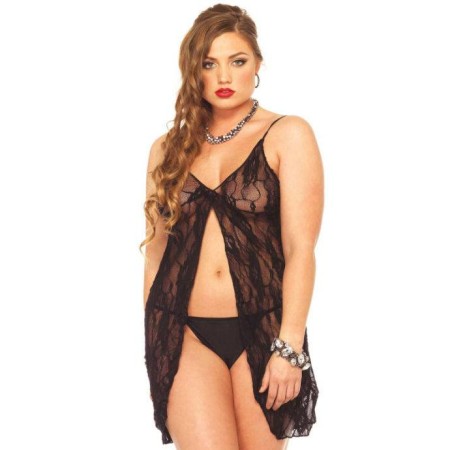 LEG AVENUE ROSE LACE BABYDOLL&TANGA TALLA GRANDE por sólo 15,19 €