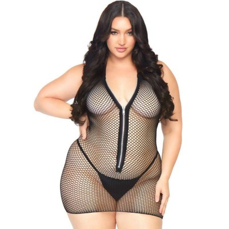 LEG AVENUE MINIVESTIDO EN RED CON CREMALLERA 1X-2X por sólo 23,99 €