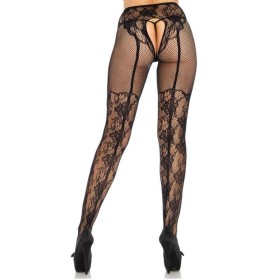 LEG AVENUE MEDIAS ALTAS CON ABERTURA TRASERA DISE—O FLORAL TALLA UNICA por sólo 15,99 €