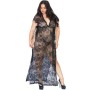 LEG AVENUE PEIGNOIR LARGO BORDADOS FLORALES 1X-2X por sólo 39,19 €