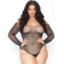 LEG AVENUE CRYSTALIZED FISHNET BODYSTOCKING 1X-2X