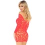 LEG AVENUE MINI VESTIDO DE ENCAJES MANGA LARGA CORAL TALLA UNICA por sólo 19,99 €