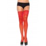 LEG AVENUE MEDIAS ROJAS AUTOADHESIVAS CON ENCAJE ANCHO ONE SIZE