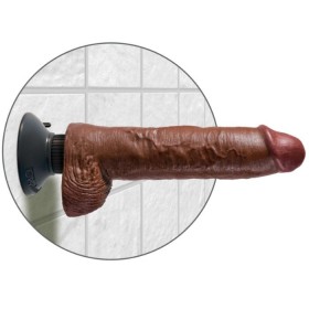 DILDO VIBRADOR KING COCK CON TESTICULOS 25.5 CM COLOR MARRON por sólo 63,99 €