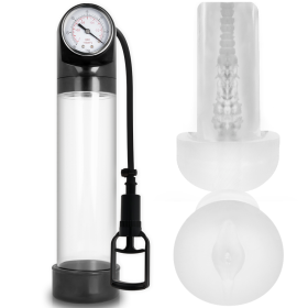PUMP ADDICTED BOMBA ERECCIÓN RX9 TRANSPARENTE CON MASTURBADOR por sólo 43,12 €
