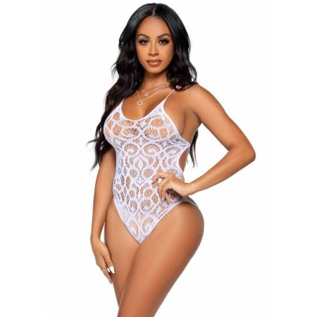 LEG AVENUE TEDDY DE ENCAJES Y TIRANTAS EN LA ESPALDA - BLANCO por sólo 27,92 €