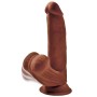 KING COCK PLUS 3D COCK SWINGING BALLS 24.5 CM - MARRON