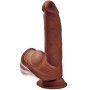 KING COCK PLUS 3D COCK SWINGING BALLS 24.5 CM - MARRON