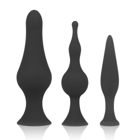 OHMAMA SET PLUG ANALES SILICONA - NEGRO por sólo 18,36 €