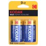KODAK MAX PILA ALCALINA D LR20 BLISTER*2 por sólo 3,02 €