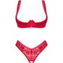 OBSESSIVE - LACELOVE SET DOS PIEZAS CUPLESS ROJO M/L