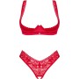 OBSESSIVE - LACELOVE SET DOS PIEZAS CUPLESS ROJO M/L