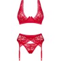 OBSESSIVE - LACELOVE SET TRES PIEZAS ROJO M/L