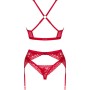 OBSESSIVE - LACELOVE SET TRES PIEZAS ROJO M/L