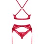 OBSESSIVE - LACELOVE SET TRES PIEZAS ROJO M/L