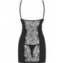 OBSSESIVE - HEARTINE CHEMISE & TANGA NEGRO  L/XL