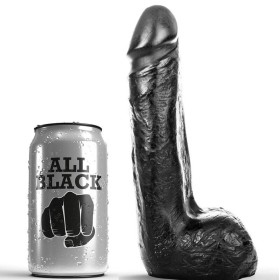 ALL BLACK - DILDO REALISTICO NEGRO SUAVE 20 CM
