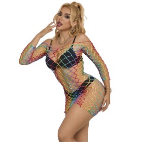 SUBBLIME - 952426 RAINBOW LONG SLEEVE FISHNET BODYSTOCKING ONE SIZE sólo 14.99€