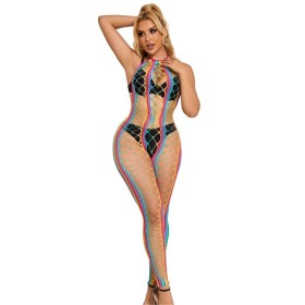 SUBBLIME - 952358 RAINBOW HALTER NECK FISHNET BODYSTOCKING ONE SIZE sólo 21.99€