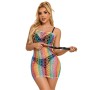 SUBBLIME - 952365 RAINBOW BARE SHOULDER FISHNET BODYSTOCKING ONE SIZE sólo 14.99€