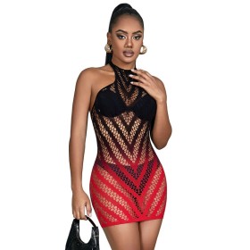 SUBBLIME - 952242 RED AND BLACK DEGRADED ELASTIC FISHNET BODYSTOCKING ONE SIZE sólo 17.99€