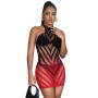 SUBBLIME - 952242 RED AND BLACK DEGRADED ELASTIC FISHNET BODYSTOCKING ONE SIZE sólo 17.99€