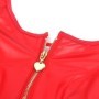 VESTIDO DE CUERO CON CREMALLERA DE CORAZÓN ROJO L/XL sólo 29.74€