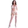 CHILIROSE - CR 4862 SET SUJETADOR, LIGUERO, TANGA Y MEDIAS DE ENCAJE BLANCO S sólo 28.09€