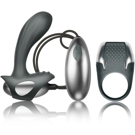 CLIMAXIMUM - EXCITE KIT ANILLO PARA PENE + MASAJEADOR PRÓSTATA CON CABLE