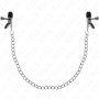 KINK - PINZAS PARA PEZONES PLANAS NEGRO CON CADENA PLATEADO 34 CM