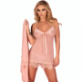 LIVCO CORSETTI FASHION - HYEONA 1710 BABYDOLL + TANGA ROSA M